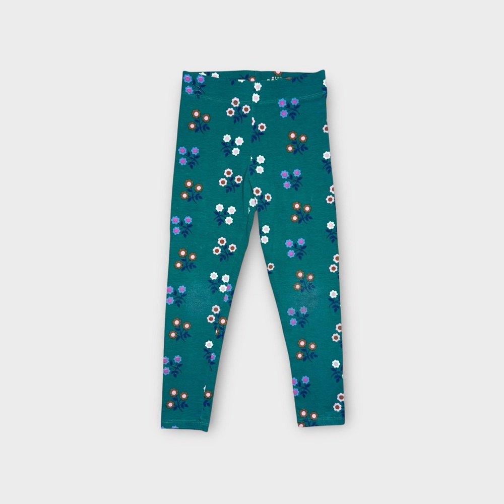 Mini Boden Floral Pattern Green Leggings